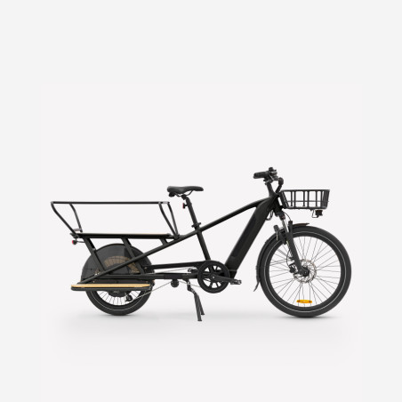 Vélo Cargo Longtail Electrique B'TWIN R500E Noir