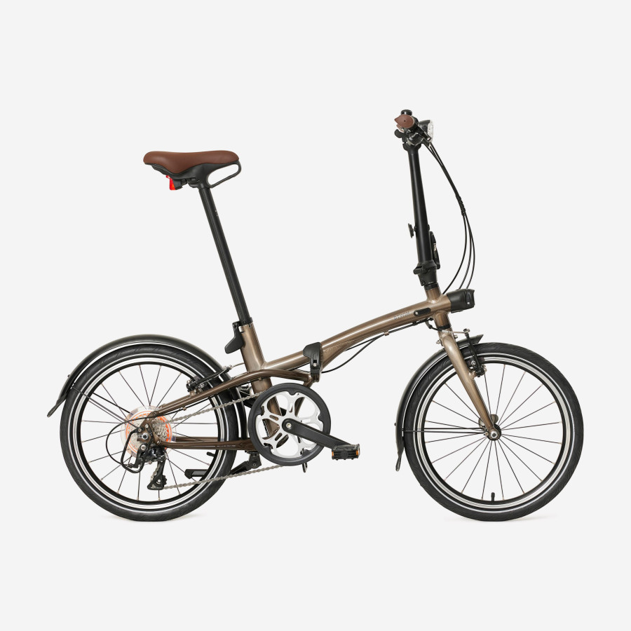 Vélo Pliant B'TWIN Fold 560 Aluminium Brut Vernis
