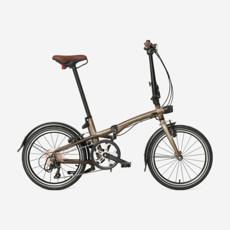 Vélo Pliant B'TWIN Fold 560 Aluminium Brut Vernis