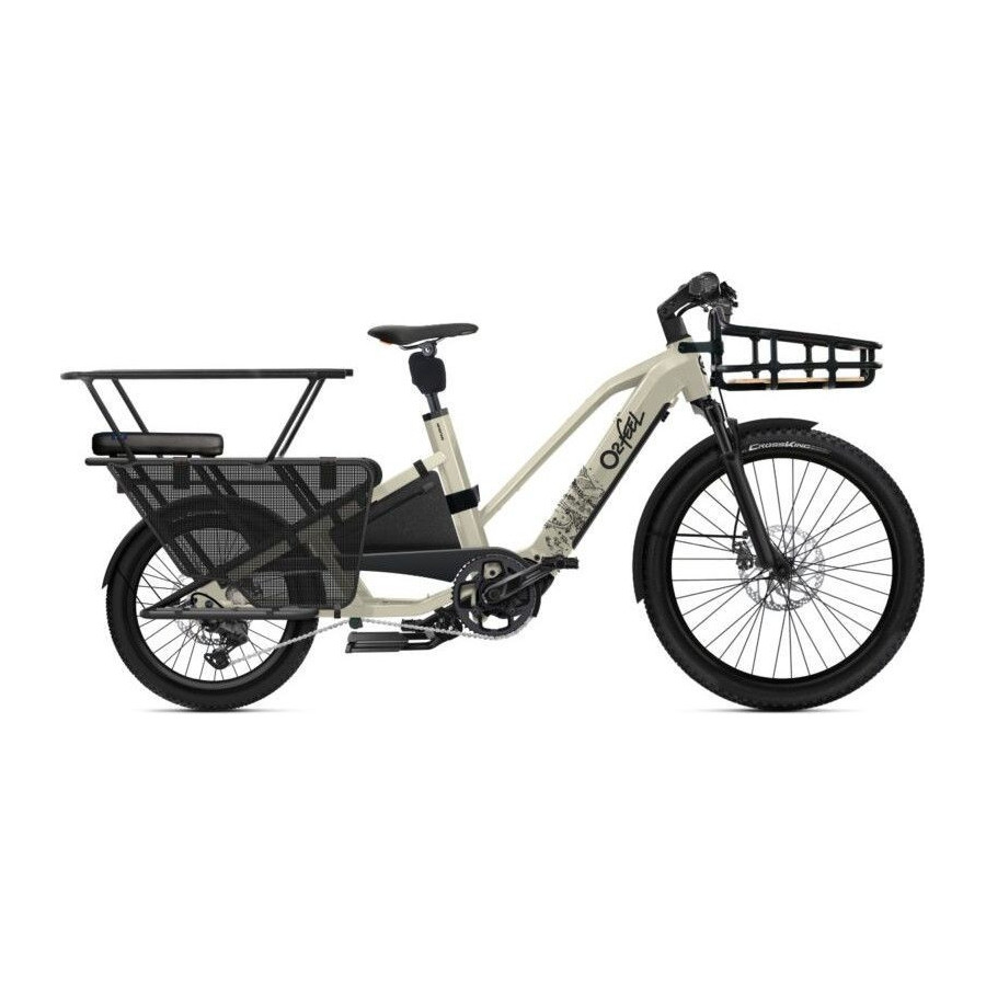 Vélo Cargo Longtail Electrique O2 Feel Equo Cargo Adventure 5.1 20/26'' Beige Pack Family