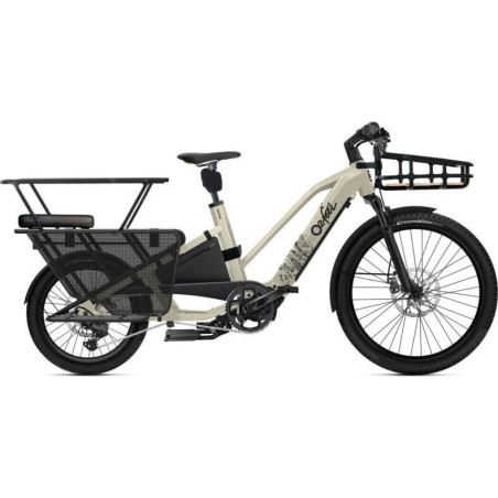 Vélo Cargo Longtail Electrique O2 Feel Equo Cargo Adventure 5.1 20/26'' Beige Pack Family