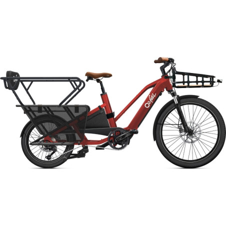 Vélo Cargo Longtail Electrique O2 FEEL Equo Cargo 4.3 20/26'' Rouge Pack Family