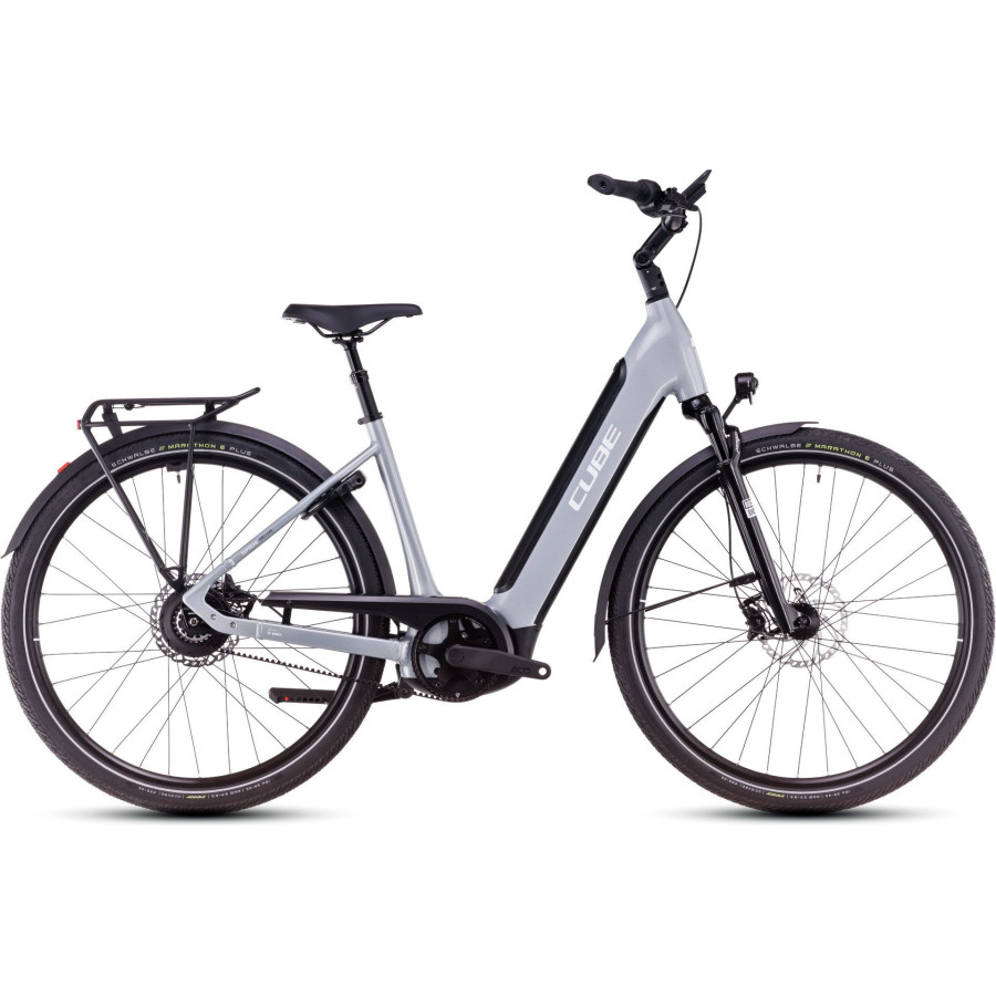 Vélo de Ville Electrique CUBE Supreme Hybrid Deluxe SLX 625 Easy Entry Enviolo Trekking Gris 2025