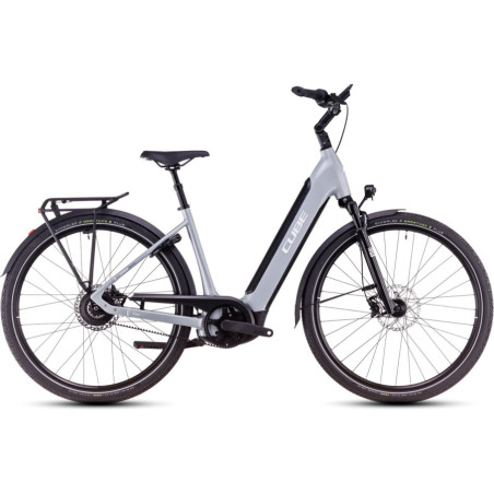 Vélo de Ville Electrique CUBE Supreme Hybrid Deluxe SLX 625 Easy Entry Enviolo Trekking Gris 2025
