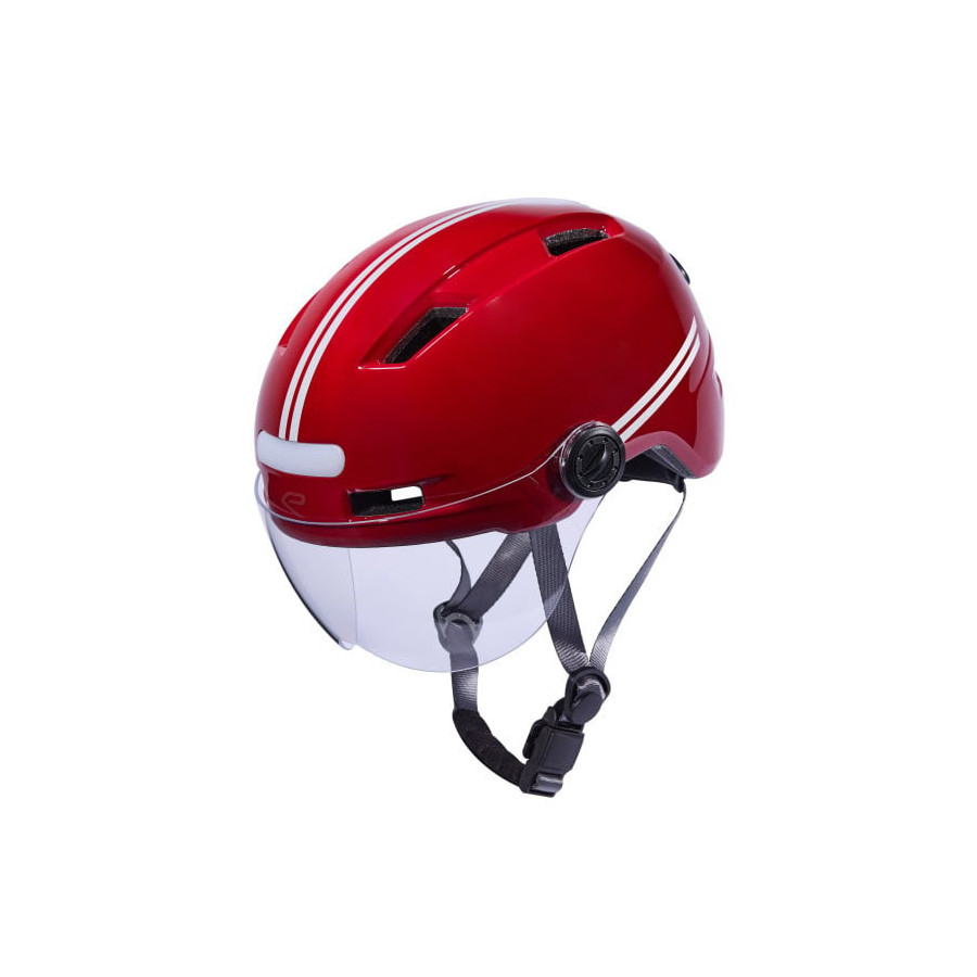 Casque Urbain EKOI City Style LTD Stripes Ecran Red Reflective