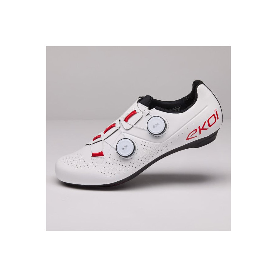 Chaussures Route EKOI Perf R4 Carbon Insert Blanc/Rouge