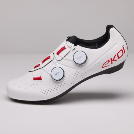 Chaussures Route EKOI Perf R4 Carbon Insert Blanc/Rouge