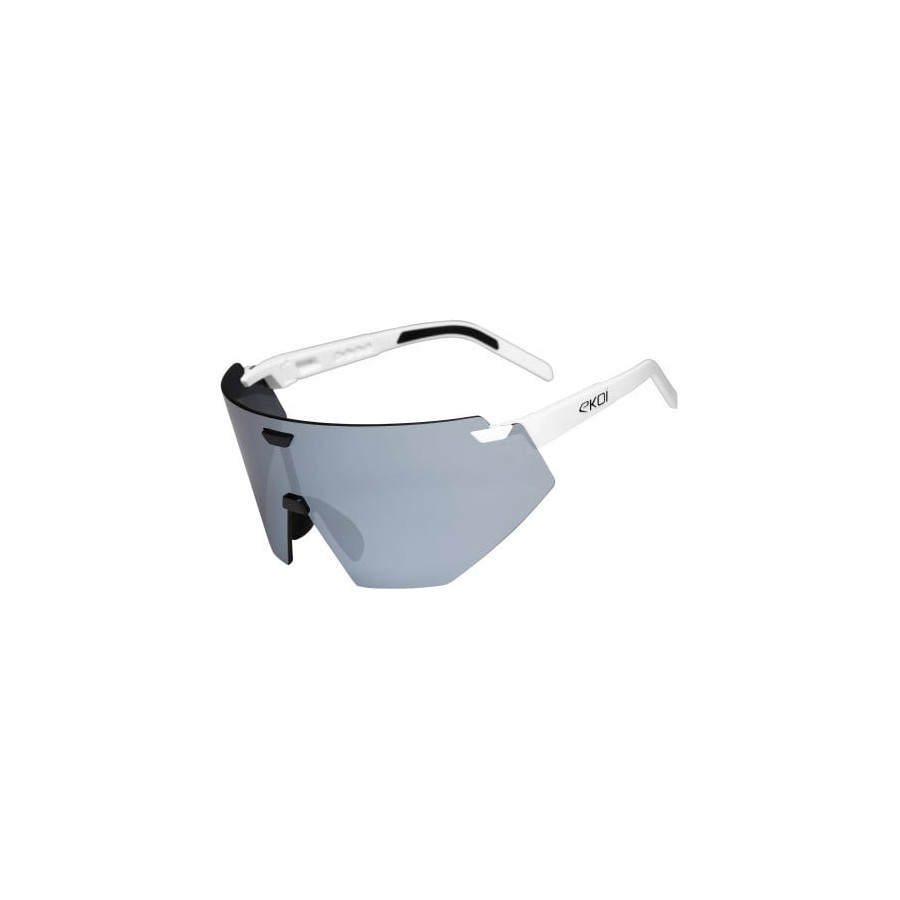 Lunettes EKOI Racing Aerolite Blanc Noir Platinium Mirror