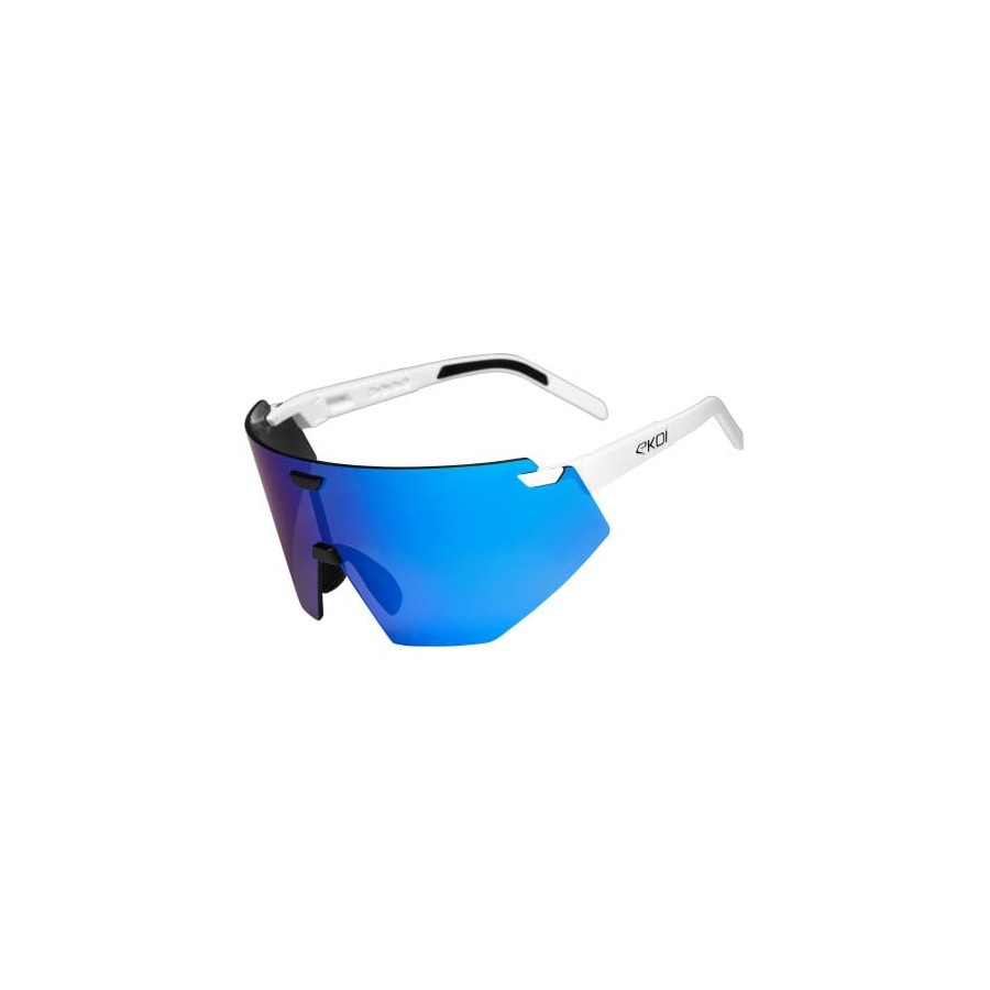 Lunettes EKOI Racing Aerolite Blanc Noir Revo Blue
