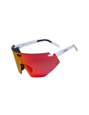 Lunettes EKOI Racing Aerolite Fabio ARU Blanc Silver Revo Rouge